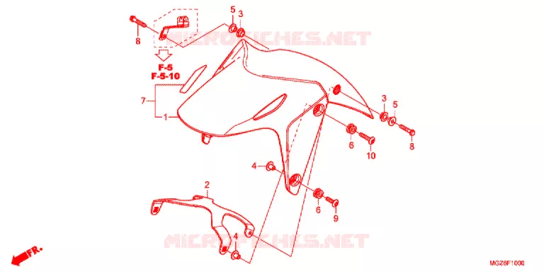 VOORSPATBORD Honda MOTO 400 CB 2013  CB400XAD