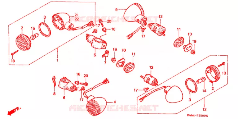 KNIPPERLICHT(2) Honda MOTO 1100 SHADOW 2002  VT1100C2