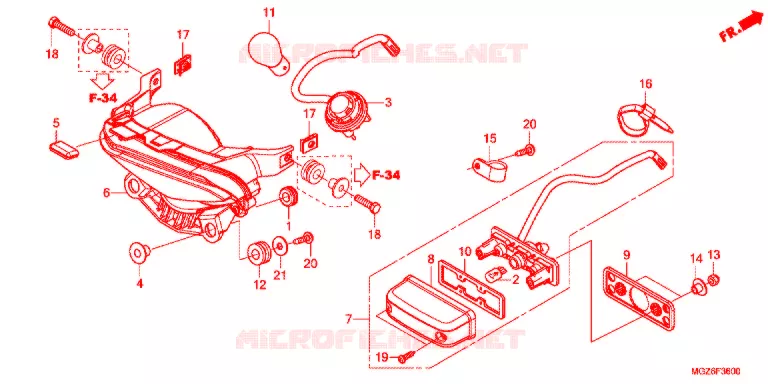 ACHTERLICHT(2) Honda MOTO 400 CB 2013  CB400XD