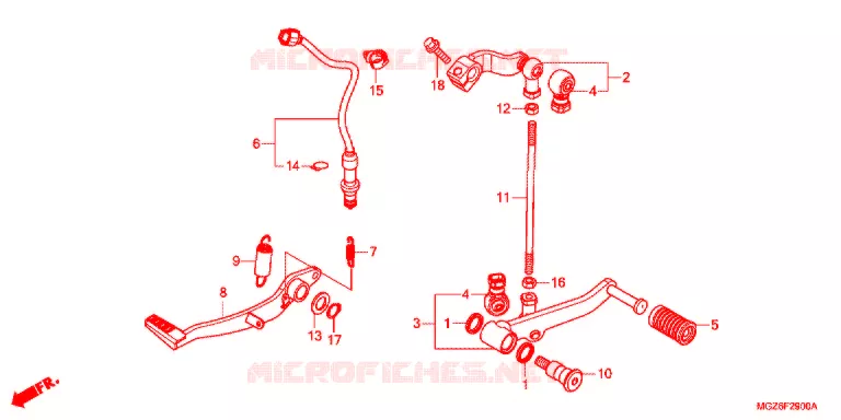 HOOFD STANDAARD/REMPEDAAL Honda MOTO 400 CB 2013  CB400XD
