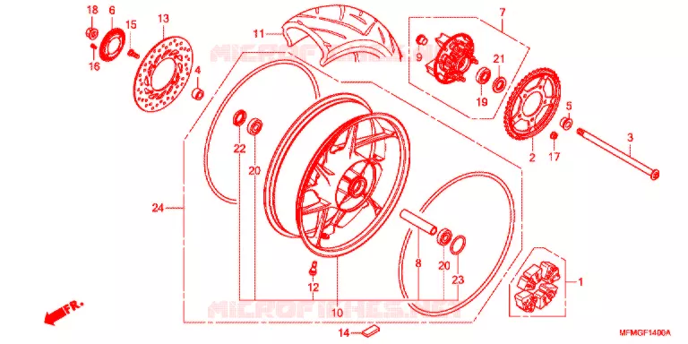 ACHTER WIEL Honda MOTO 400 CB 2017  CB400SAG