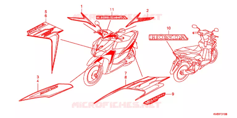 EMBLEEM/STREEP (ACB110CBB) Honda MOTO 110 VARIO 2011  ACB110CBB