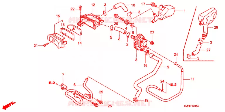 LUCHTZUIGKLEP Honda MOTO 110 VARIO 2010  ACB110CSB
