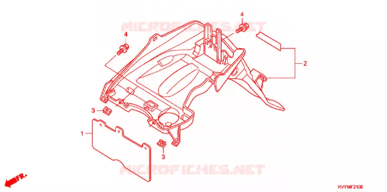 ACHTER STROOMLIJNKAP Honda SCOOTER 110 ICON 2012  ACC110SCB
