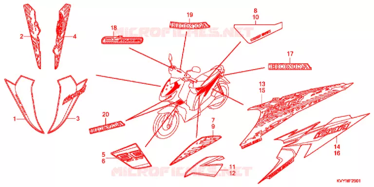 EMBLEEM/STREEP (ACC110SCB) Honda SCOOTER 110 ICON 2011  ACC110SCB