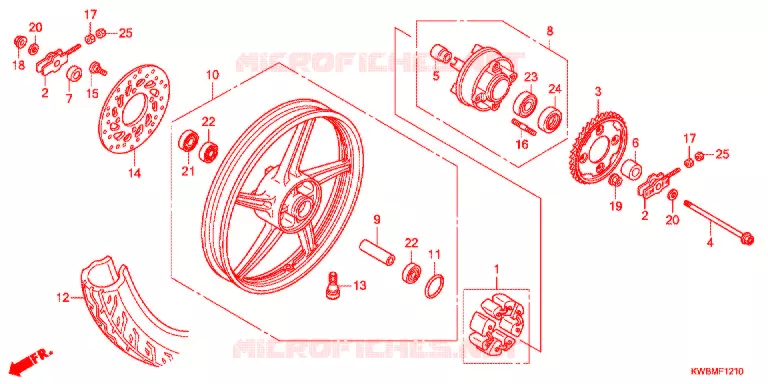 ACHTER WIEL (AFP110MCR/AFP110CRF) Honda MOTO 110 WAVE 2017  AFP110CRFG