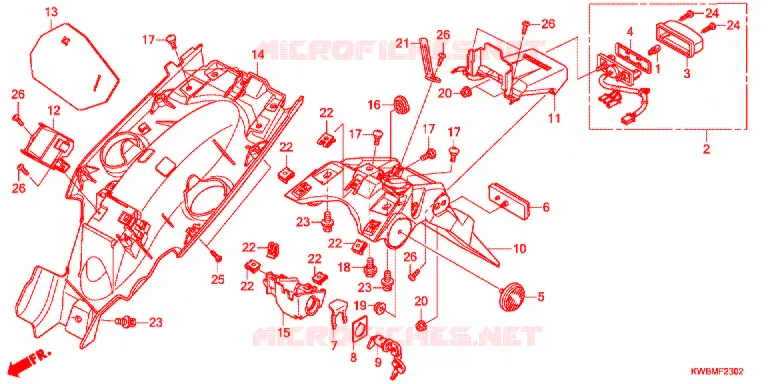 ACHTERSPATBORD  (AFP110CSFG/AFP110CRFG) Honda MOTO 110 WAVE 2016  AFP110CRFG