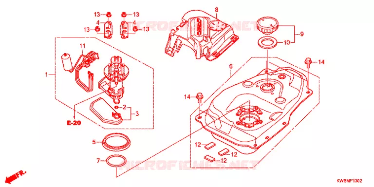 BENZINE TANK (AFP110CSFG/AFP110CRFG) Honda MOTO 110 WAVE 2016  AFP110CRFG