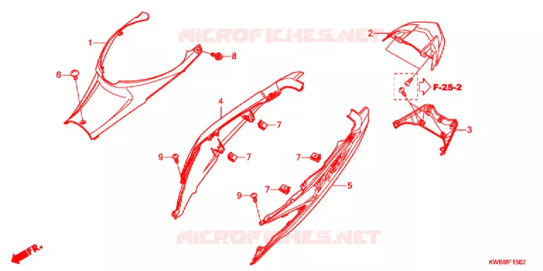 KONTPANEEL MIDDEN (AFP110CSFG/AFP110CRFG) Honda MOTO 110 WAVE 2017  AFP110CRFG