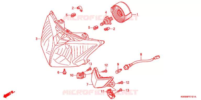 KOPLAMP (2) Honda MOTO 110 WAVE 2017  AFP110CRFG