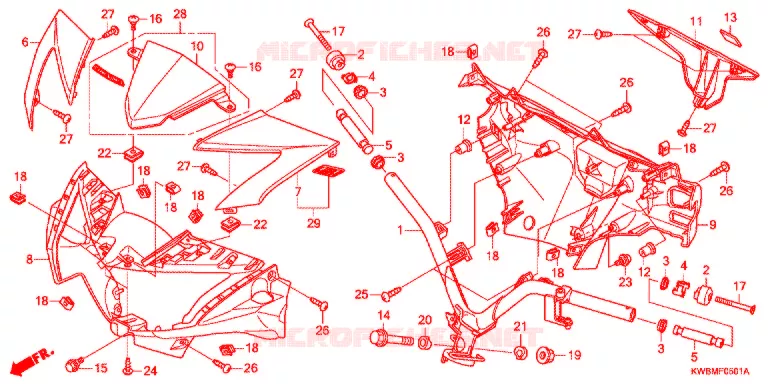 STUUR (2) Honda MOTO 110 WAVE 2017  AFP110CRFG