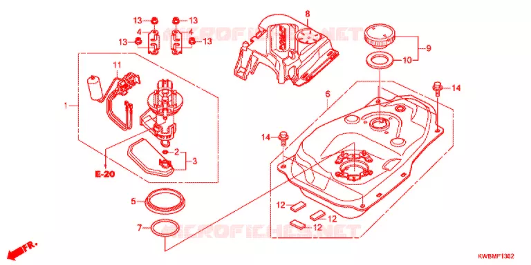 BENZINE TANK (AFP110CSFG/AFP110CRFG) Honda MOTO 110 WAVE 2017  AFP110CSFG