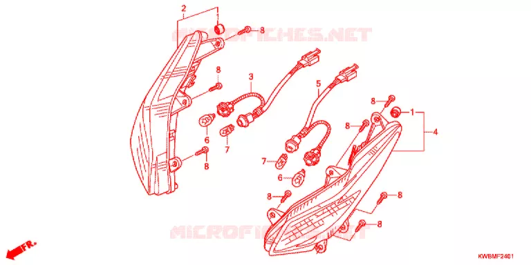 VOOR KNIPPERLICHT (AFP110MCSE/AFP110MCRE) Honda MOTO 110 WAVE 2014  AFP110MCRE