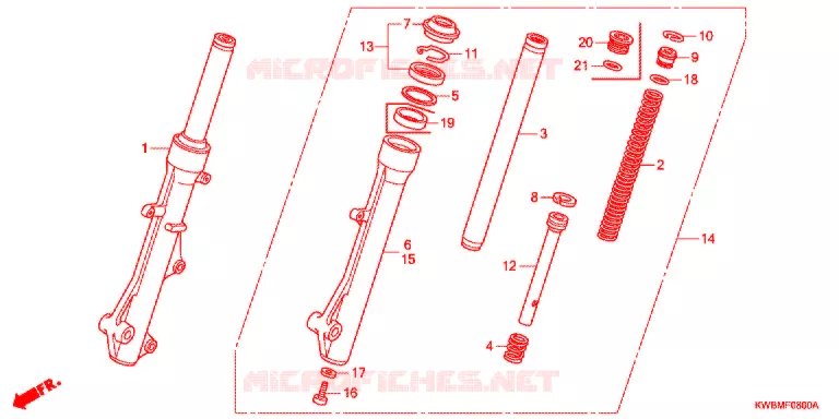 VOOR VORK Honda MOTO 110 WAVE 2013  AFP110MCRE