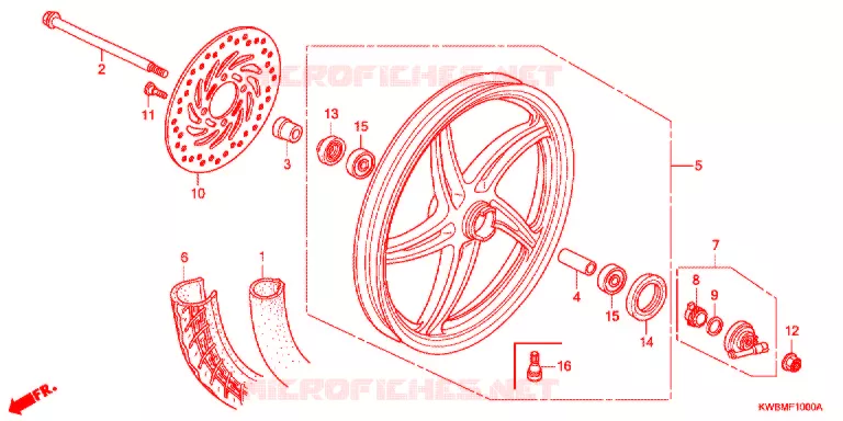 VOOR WIEL Honda MOTO 110 WAVE 2015  AFP110MCRE