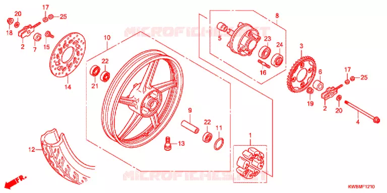 ACHTER WIEL (AFP110MCR/AFP110CRF) Honda MOTO 110 WAVE 2015  AFP110MCRE
