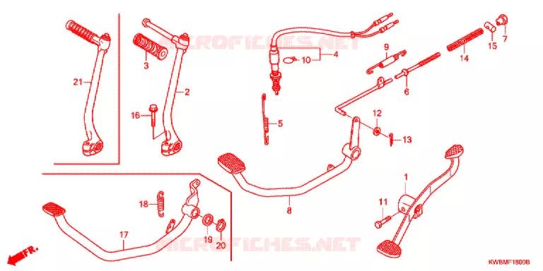 PEDAAL/KICKSTARTER ARM Honda MOTO 110 WAVE 2014  AFP110MCRE