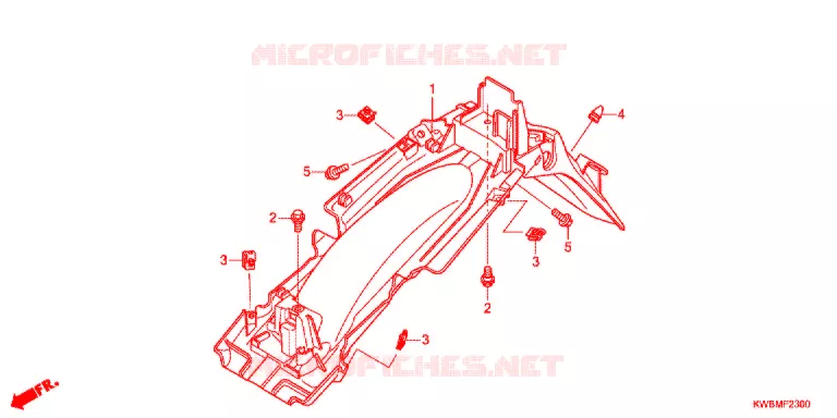 ACHTERSPATBORD  (AFP110MCSB/C/D/AFP110KCSB) Honda MOTO 110 WAVE 2012  AFP110MCSB