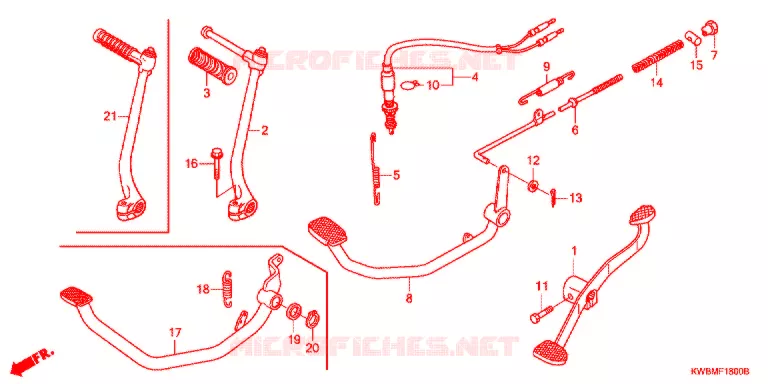 PEDAAL/KICKSTARTER ARM Honda MOTO 110 WAVE 2012  AFP110MCSB