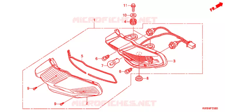 ACHTER COMBINATIE LICHT (AFP110MCSB/C/D/AFP110KCSB) Honda MOTO 110 WAVE 2013  AFP110MCSD