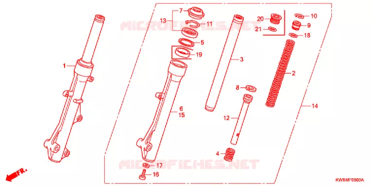 VOOR VORK Honda MOTO 110 WAVE 2014  AFP110MCSE
