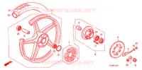 ACHTER WIEL (2) voor Honda WAVE 125 X, Casted wheels, Kick start only 2010