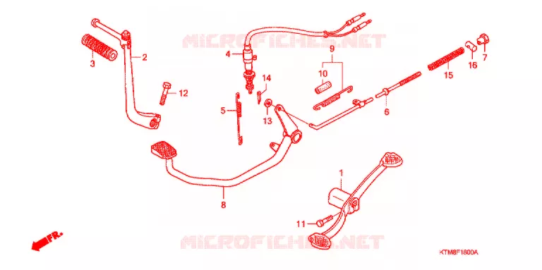 PEDAAL/KICKSTARTER ARM Honda MOTO 125 WAVE 2010  AFP125KCSA