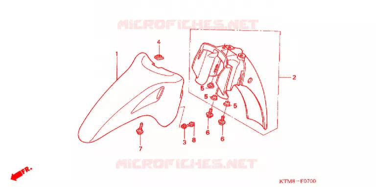 VOORSPATBORD Honda MOTO 125 WAVE 2010  AFP125KCSA