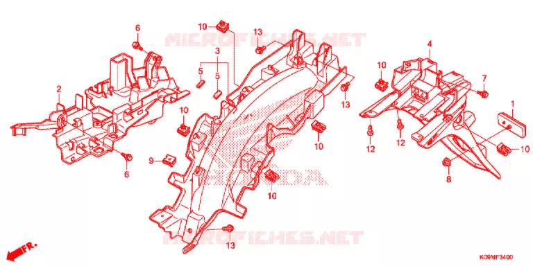 ACHTER STROOMLIJNKAP Honda MOTO 110 WAVE 2015  AFS110MCSE