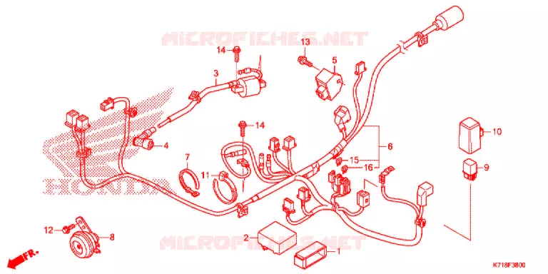 BEDRADINGSBUNDEL/ACCU Honda MOTO 110 WAVE 2016  AFS110MCSG