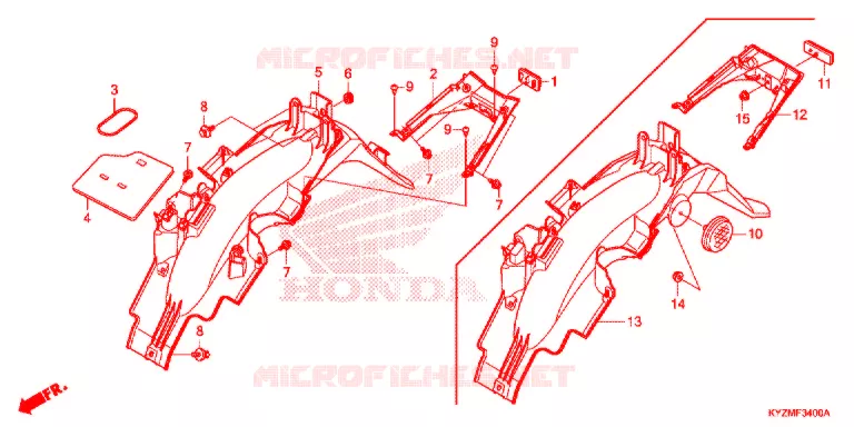 ACHTER STROOMLIJNKAP Honda MOTO 125 FUTURE 2012  AFS125MCRD