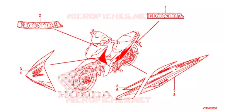EMBLEEM/STREEP (AFS125MSD/MCSD/MCRD) Honda MOTO 125 FUTURE 2012  AFS125MCRD