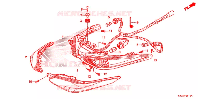 ACHTER COMBINATIE LICHT (AFS125MSD/MCSD,E/MCRD,E) Honda MOTO 125 FUTURE 2013  AFS125MCRE