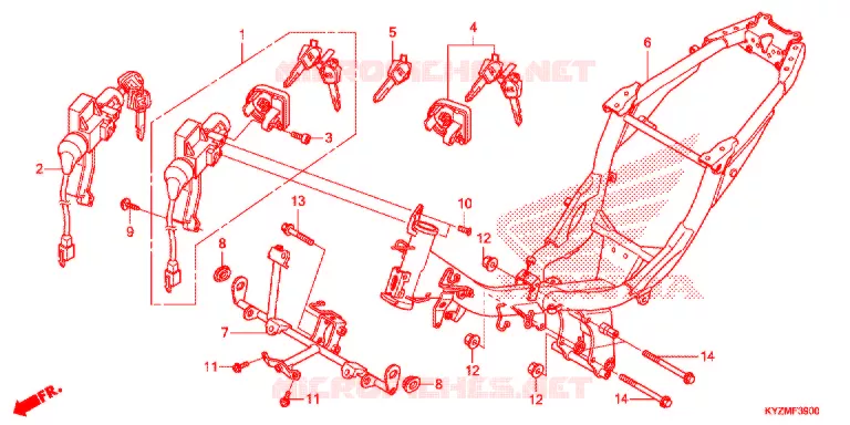 BEDRADINGSBUNDEL (AFS125MSD/MCSD,E/MCRD,E) Honda MOTO 125 FUTURE 2012  AFS125MCSD