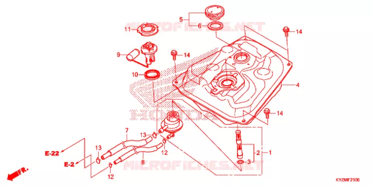 BENZINE TANK (AFS125MSD/MCSD,E/MCRD,E) Honda MOTO 125 FUTURE 2012  AFS125MCSD