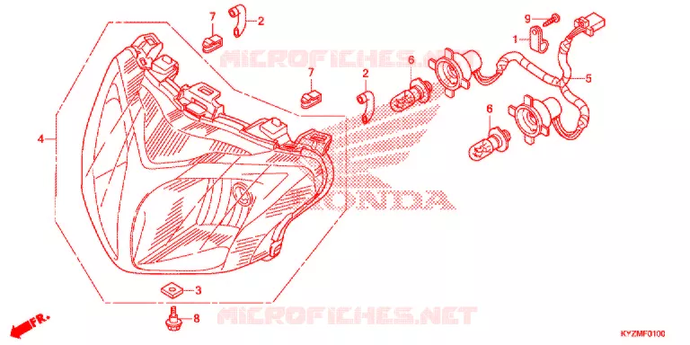 KOPLAMP (AFS125MSD/MCSD,E/MCRD,E) Honda MOTO 125 FUTURE 2012  AFS125MCSD