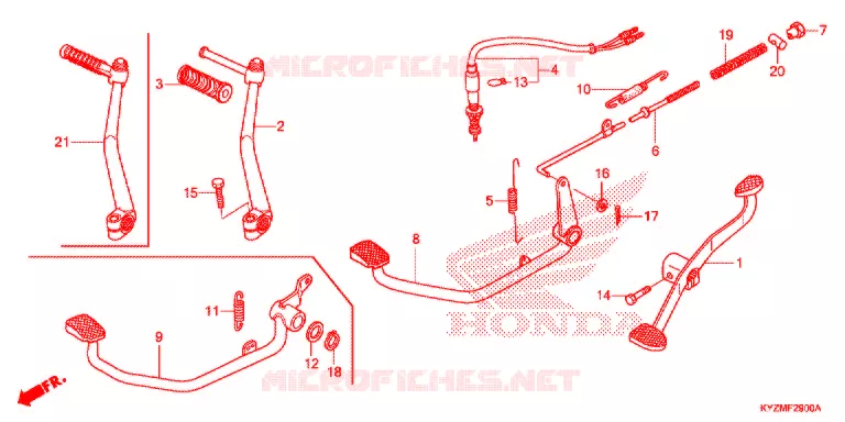 HOOFD STANDAARD/REMPEDAAL Honda MOTO 125 FUTURE 2014  AFS125MCSE