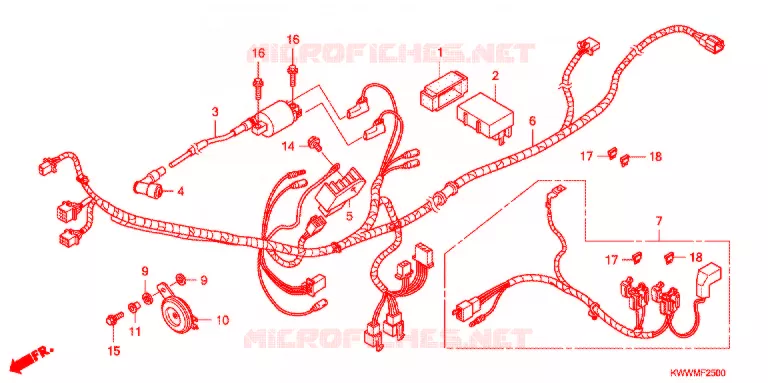 BEDRADINGSBUNDEL (AFX110CS/S) Honda MOTO 110 WAVE 2011  AFX110CSA