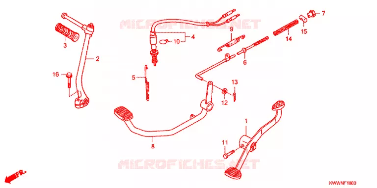 PEDAAL/KICKSTARTER ARM Honda MOTO 110 WAVE 2012  AFX110CSA