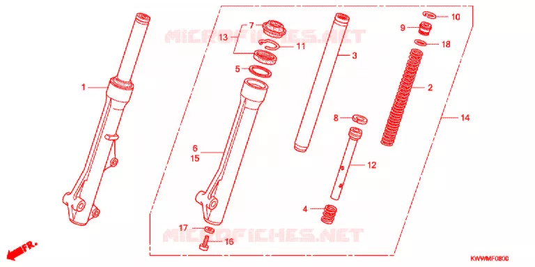 VOOR VORK Honda MOTO 110 WAVE 2010  AFX110CSA