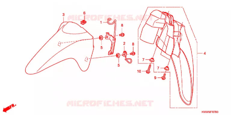 VOORSPATBORD Honda MOTO 110 WAVE 2011  AFX110MCSA