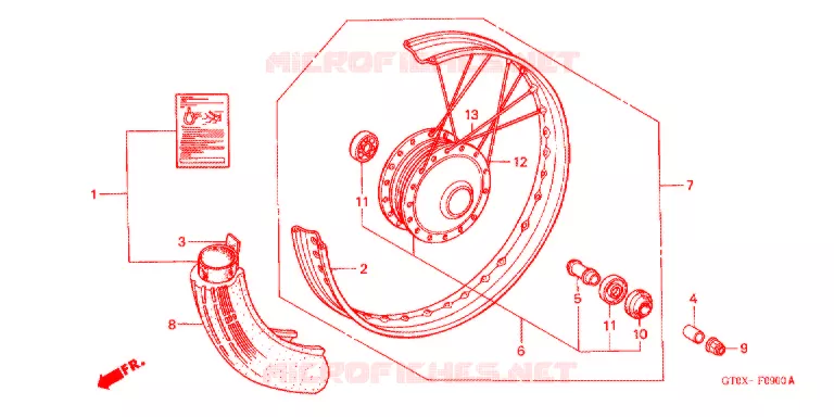 VOOR WIEL Honda MOTO 90 CUB 2002  C90CM2