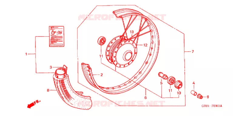 VOOR WIEL Honda MOTO 90 CUB 2002  C90D2