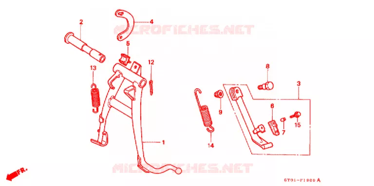 HOOFD STANDAARD/REMPEDAAL Honda MOTO 90 CUB 1998  C90DV