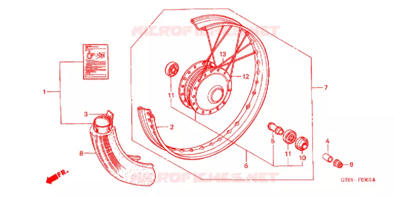 VOOR WIEL Honda MOTO 90 CUB 2006  C90CM5