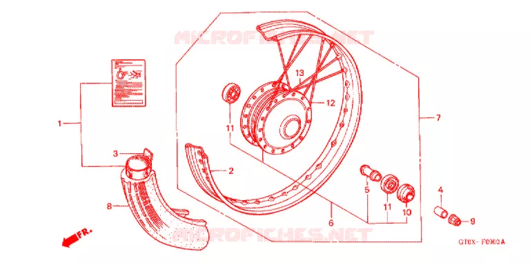 VOOR WIEL Honda MOTO 90 CUB 2007  C90D7