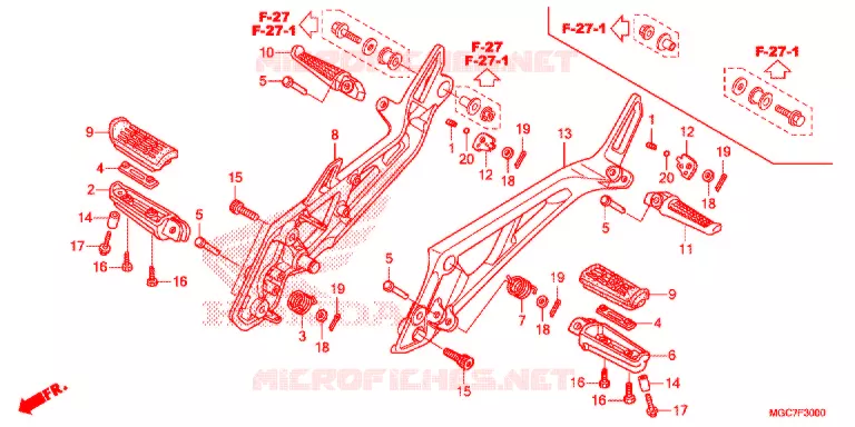 OPSTAP/KICKARM/ WISSEL PEDAAL Honda MOTO 1100 CB 2016  CB1100AG