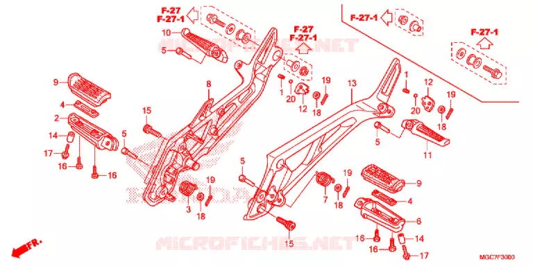 OPSTAP/KICKARM/ WISSEL PEDAAL Honda MOTO 1100 CB 2016  CB1100SADG