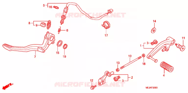 HOOFD STANDAARD/REMPEDAAL Honda MOTO 1300 CB 2007  CB1300A7
