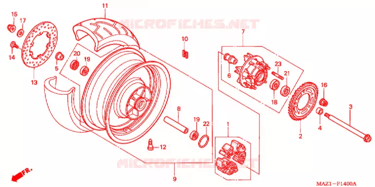 ACHTER WIEL Honda MOTO 1300 CB 2000  CB1300DCY